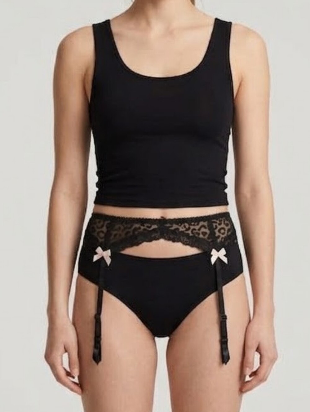H&M Animal Print Garter Belt with Adjustable Waist and Suspenders